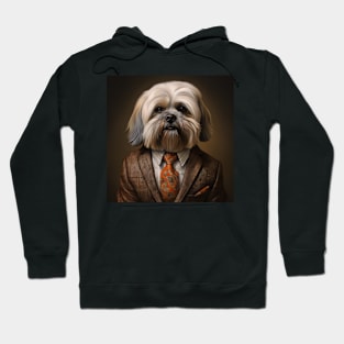 Lhasa Apso Dog in Suit Hoodie